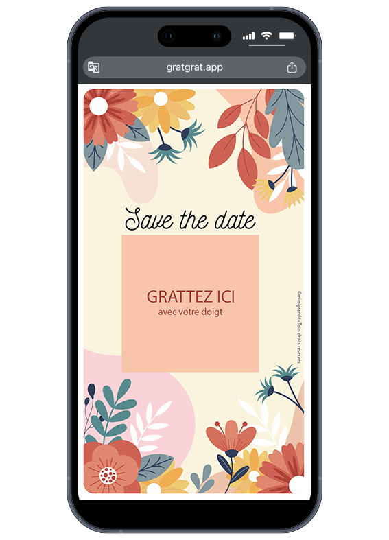 save-the-date-par-sms-mail-floral-fleurs-roses-zone-texte-large