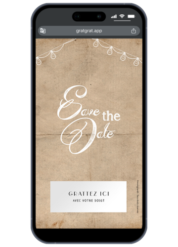 save-the-date-numerique-retro-fond-papier-kraft-ampoules-guinguette