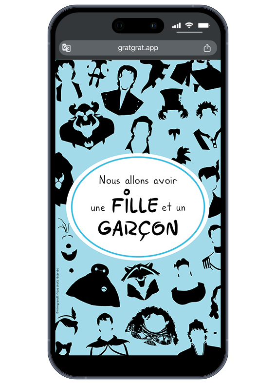 Que se cache t-il derrière la pastille bleu ? Grattez vite pour découvrir le scoop ! Carte à gratter virtuelle pour jumeaux mixtes. Résultat "NOUS ALLONS AVOIR UNE FILLE ET UN GARCON !"