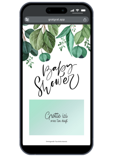 invitation-babyshower-virtuelle-telephone-feuillage-nature-eucalyptus
