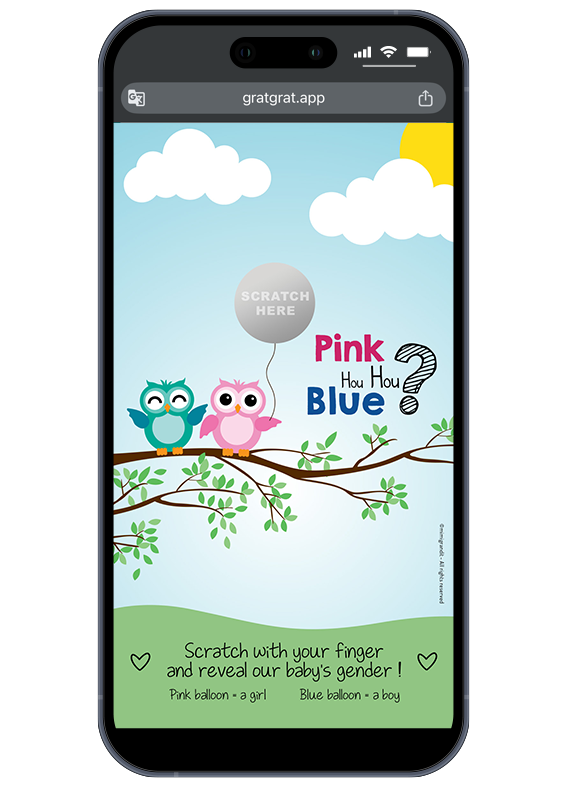 carte-a-gratter-numerique-anglais-hiboux-gender-reveal-balloon