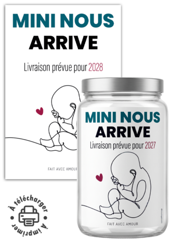 Étiquette Annonce Grossesse à Imprimer Mini Nous Arrive