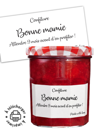 annonce grossesse étiquette confiture à télécharger à imprimer future mamie bonne maman