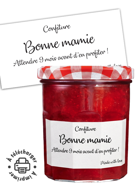 annonce grossesse étiquette confiture à télécharger à imprimer future mamie bonne maman
