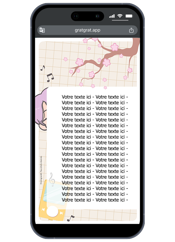 Gabarit de l'invitation K-pop après l'effet de grattage avec les textes factices. Carte invitation Kpop numérique révélée après grattage avec espace blanc pour texte personnalisé sur écran de téléphone.
