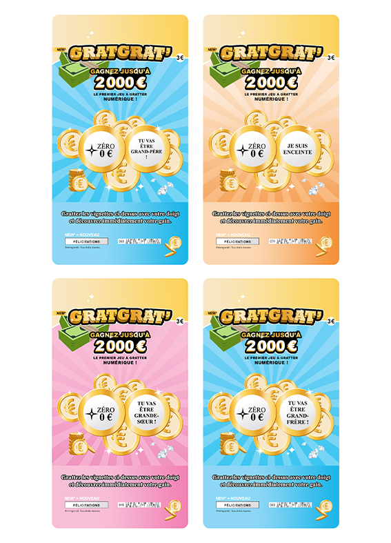 Choisissez le destinataire et découvrez la couleur associée. Faux jeu à gratter numérique annonce grossesse GratGrat aperçu avant grattage pour toute la famille.