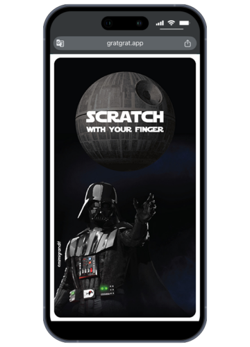 Phone screenshot of digital scratch layer before revealing English pregnancy announcement.